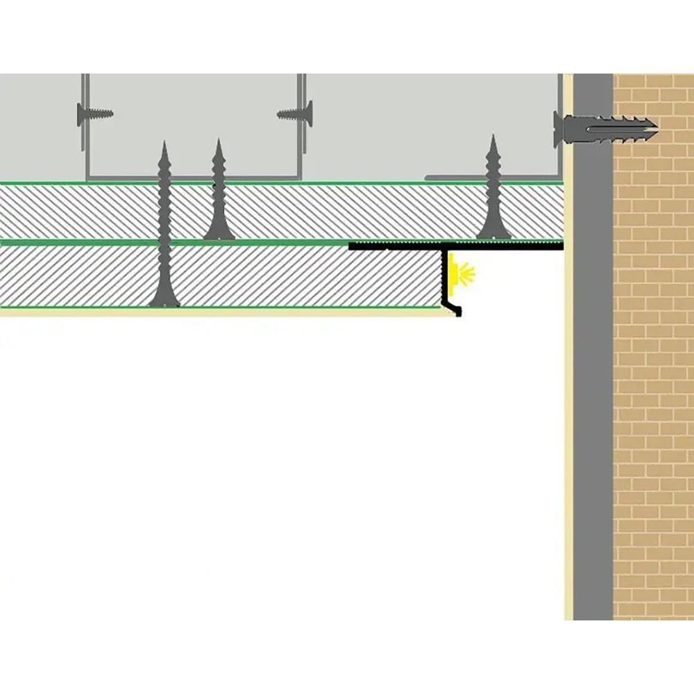 Profil final de umbră 20 mm cu canal LED, negru