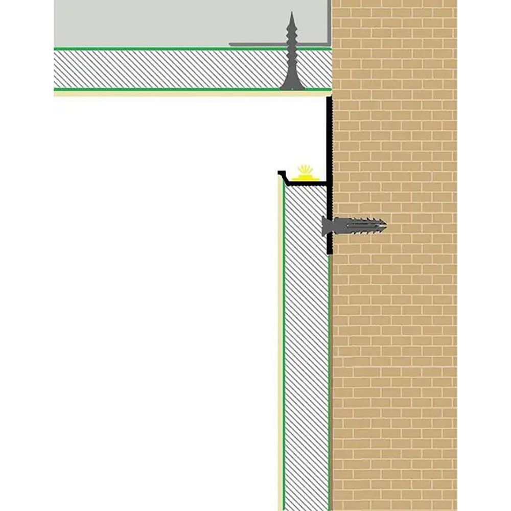 Profil final de umbră 20 mm cu canal LED alb