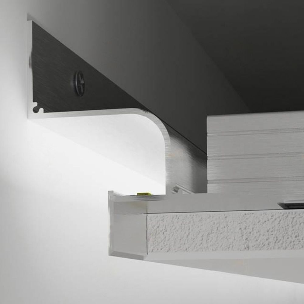 Profil distanțier umbră LED pentru tavane din gips-carton 23x37 mm alb