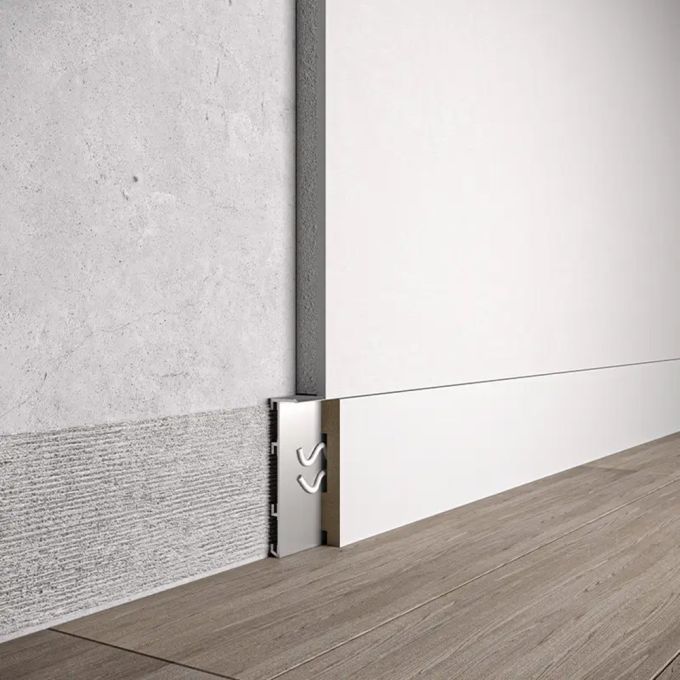 Plintă ascunsă 60×13,5 mm pentru panouri de gips-carton cu inserție MDF