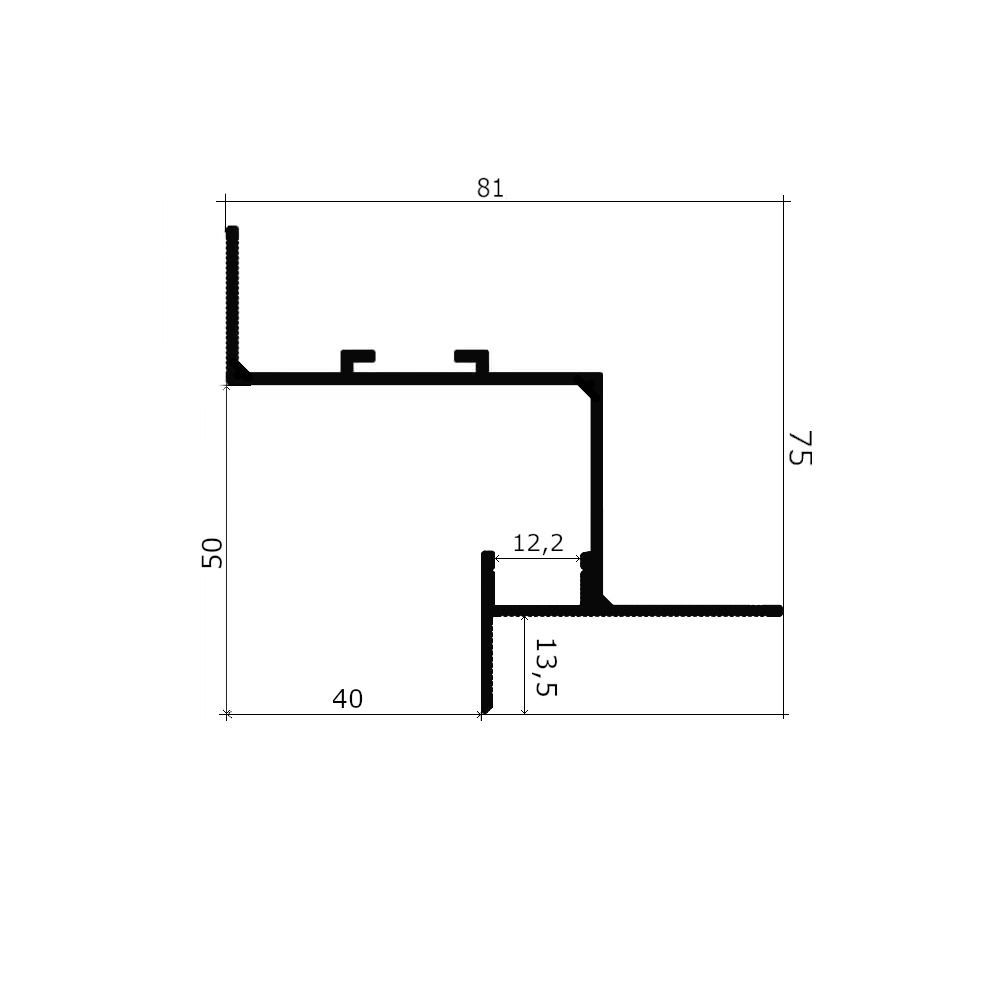 Profil distanțier umbră LED cu difuzor pentru tavane din gips-carton 40х50 mm alb