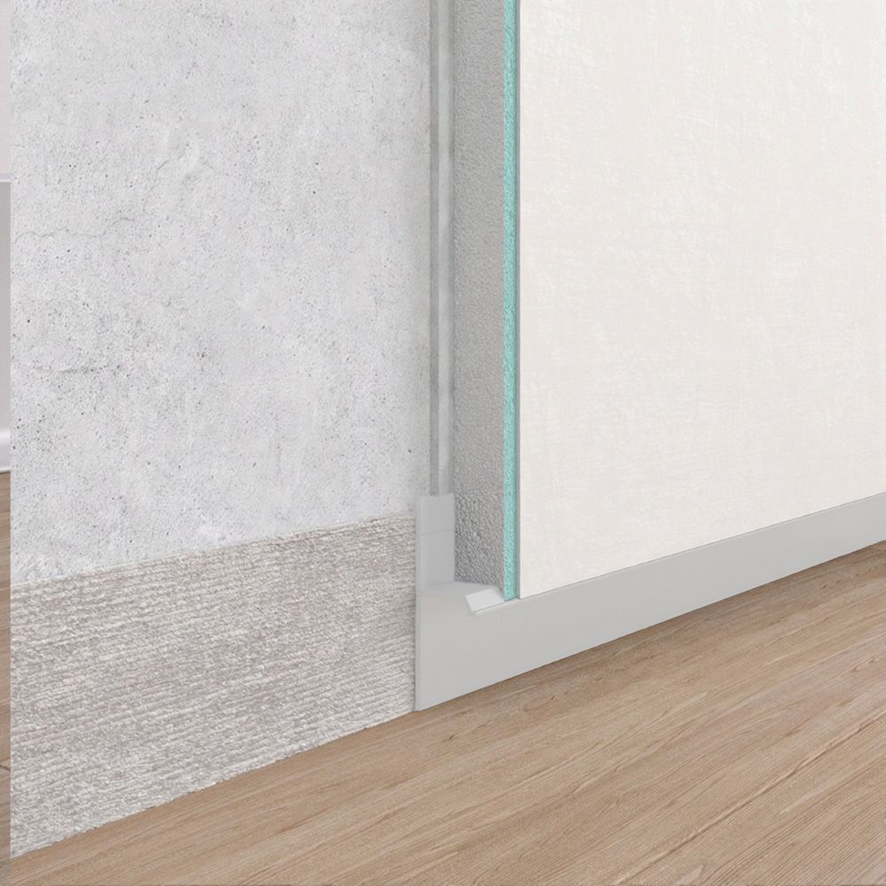 Plintă încastrată 19 mm alb