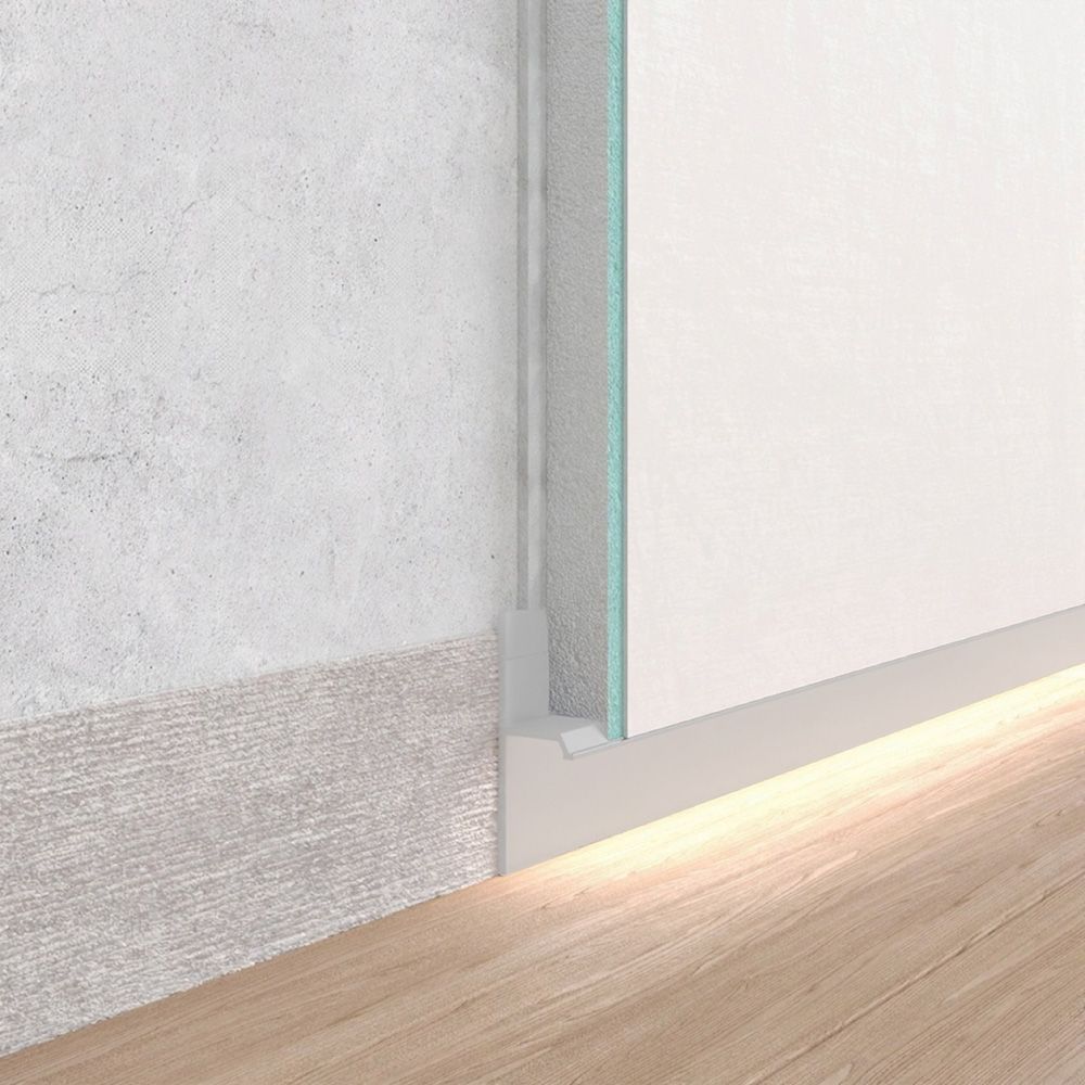 Plintă încastrată 19 mm alb